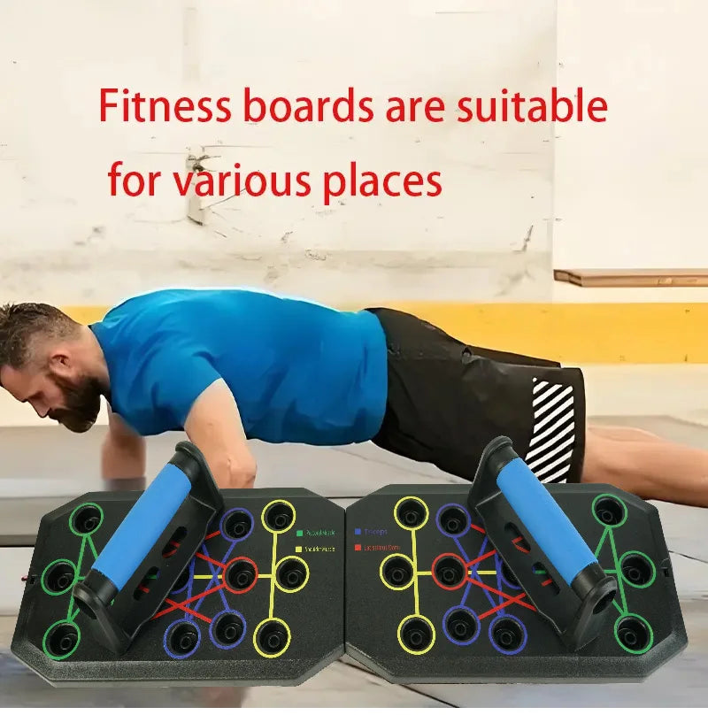 Portable Multifunctional Push-up Board Set With Handles Foldable Fitness Equipment For Chest Abdomen Arms And Back Training