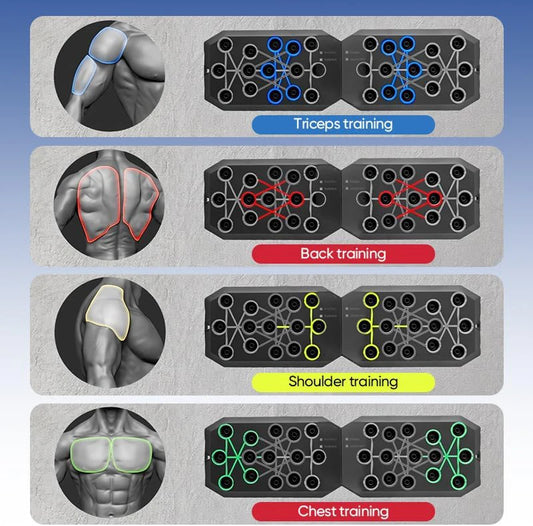 Portable Multifunctional Push-up Board Set With Handles Foldable Fitness Equipment For Chest Abdomen Arms And Back Training