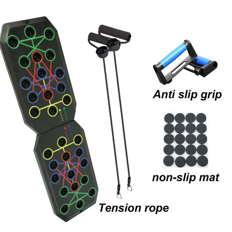 Portable Multifunctional Push-up Board Set With Handles Foldable Fitness Equipment For Chest Abdomen Arms And Back Training